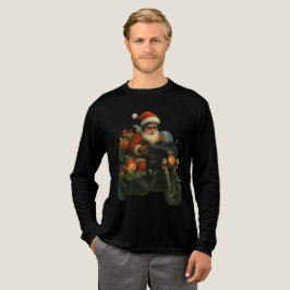 Santa fährt auf einem Motorrad in die Stadt ein - Tri-Blend Shirt