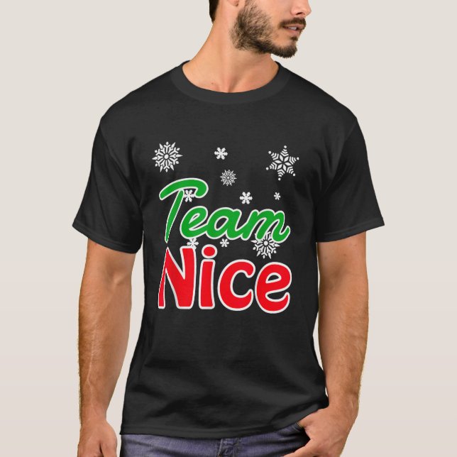 Santa Family Matching Pajama Christmas Team Nice   T-Shirt (Vorderseite)