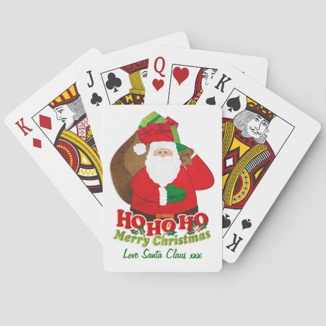Santa Father Christmas named gift playing cards Spielkarten (Rückseite)