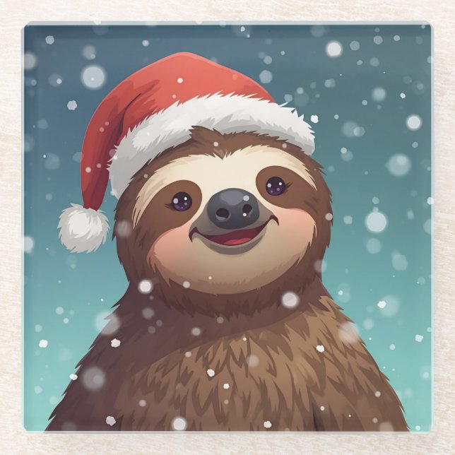 Santa Faultier, Glasuntersetzer (Vorderseite)