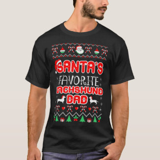 Santa Favorite Dackel Vater Weihnachten Ugly Gesch T-Shirt