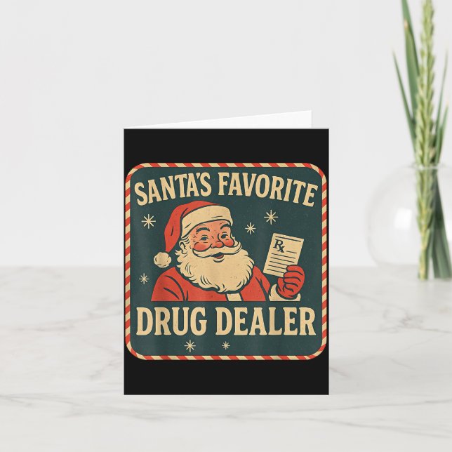 Santa Favorite Drug Er Christmas Pharmacist Health Karte (Vorderseite)