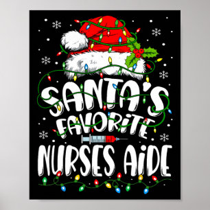 Santa Favorite Nurses Aide Christmas Nursing Istan Poster