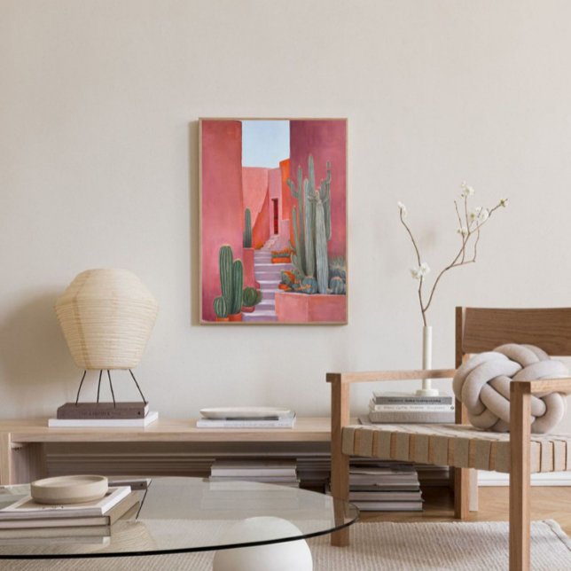 Santa Fe Cacti Boho Poster (In your living room )