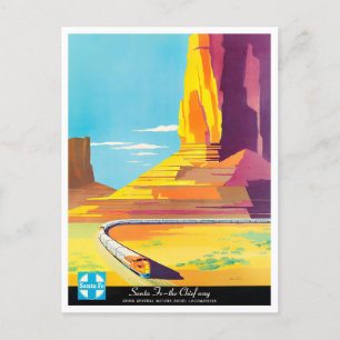 Santa Fe Chief Way Vintage-Reisepostkarte Postkarte