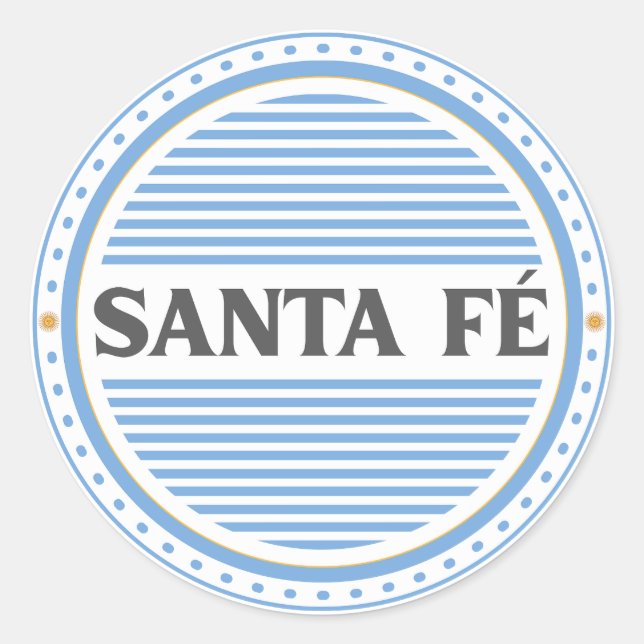 Santa Fe City Pride Emblem – Argentine Identity Runder Aufkleber (Vorderseite)