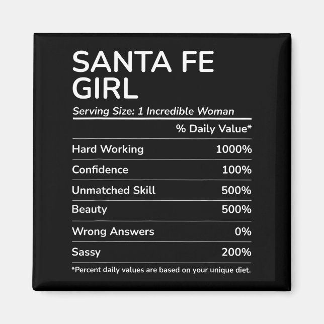 Santa Fe Girl Funny New Mexico Hometown  Magnet (Vorne)