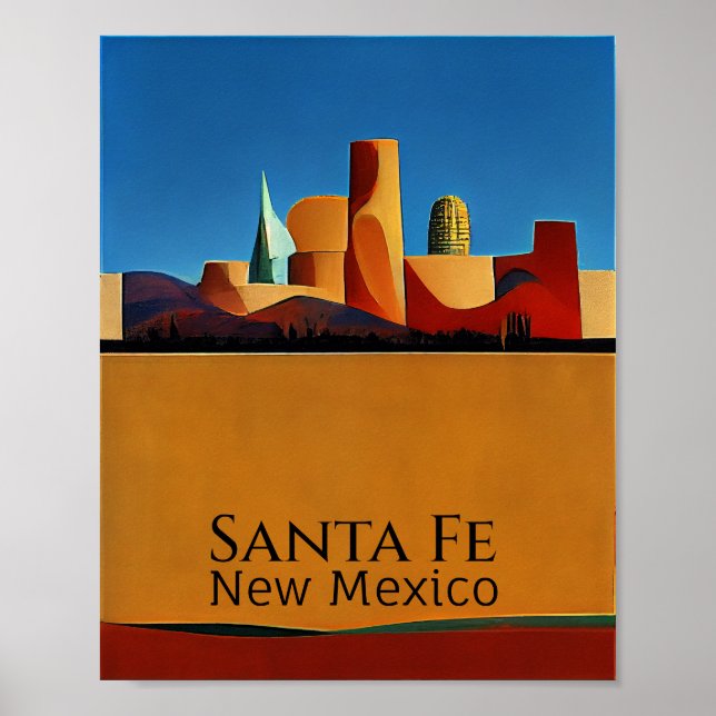 Santa Fe Minimalistisch Abstrakt Poster (Vorne)