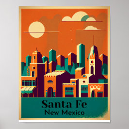 Santa Fe Minimalistische kubanische Kunst Poster