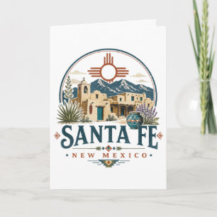 Santa Fe New Mexico Adobe-Architektur Südwesten Feiertagskarte