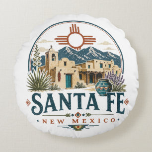 Santa Fe New Mexico Adobe-Architektur Südwesten Rundes Kissen
