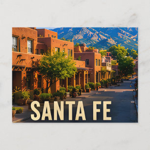 Santa Fe New Mexico Adobe Berg Reise Geschenk Postkarte