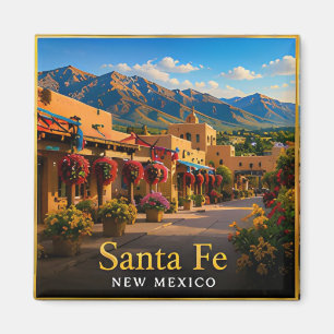 Santa Fe New Mexico Adobe-Erbe & Hochgebirgssteppe Magnet