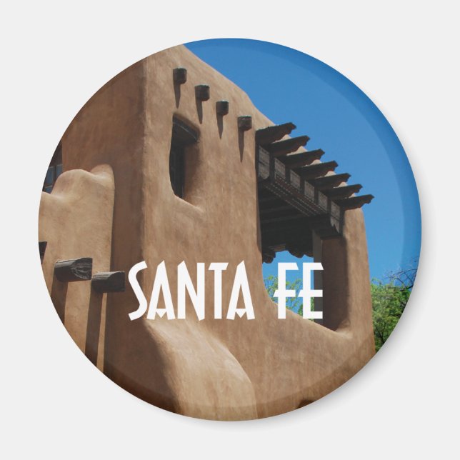 Santa Fe New Mexico Adobe Gebäude Foto Magnet (Vorne)