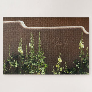 Santa Fe New Mexico Adobe & Hollyhocks Landschaft Puzzle