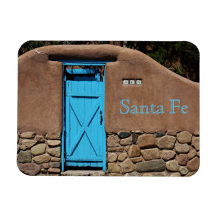 Santa Fe New Mexico Adobe und Blue Door Magnet