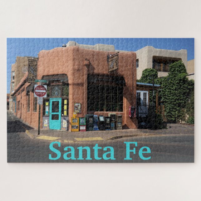Santa Fe New Mexico Adobe und Türkis Doors Puzzle (Horizontal)