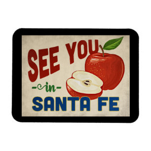 Santa Fe New Mexico Apfel - Vintage Reise Magnet