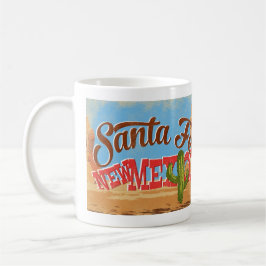 Santa Fe New Mexico Cartoon Wüste Vintage Travel Kaffeetasse