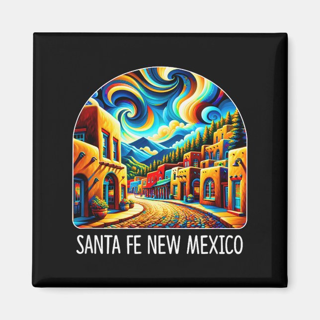 Santa Fe New Mexico - Expressionism Art -  Magnet (Vorne)