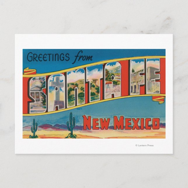 Santa Fe, New Mexico - Großbuchstaben Szenen 2 Postkarte (Vorderseite)