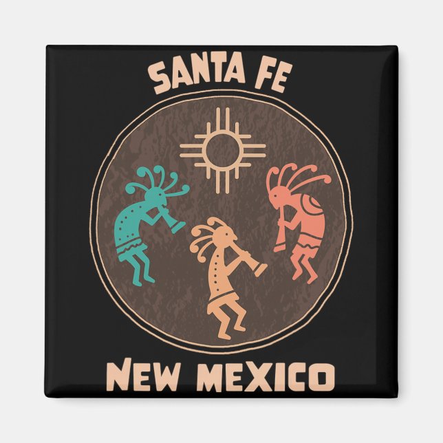 Santa Fe New Mexico Kokopelli Vacation Souvenir  Magnet (Vorne)