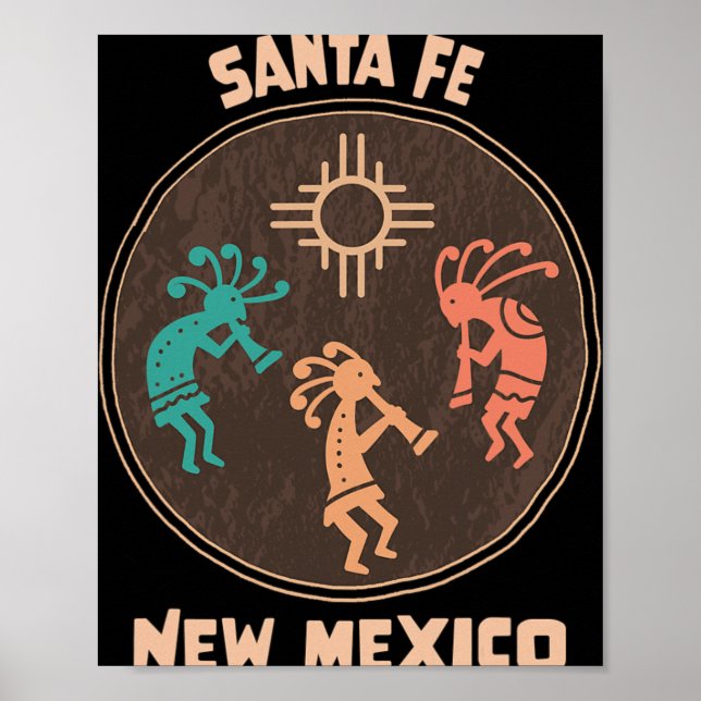 Santa Fe New Mexico Kokopelli Vacation Souvenir  Poster (Vorne)