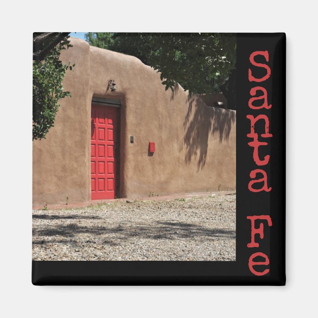 Santa Fe New Mexico Red Door und Adobe Magnet (Vorne)