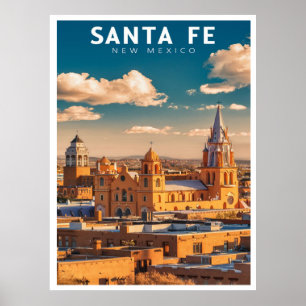 Santa Fe New Mexico Retro-Reise Poster