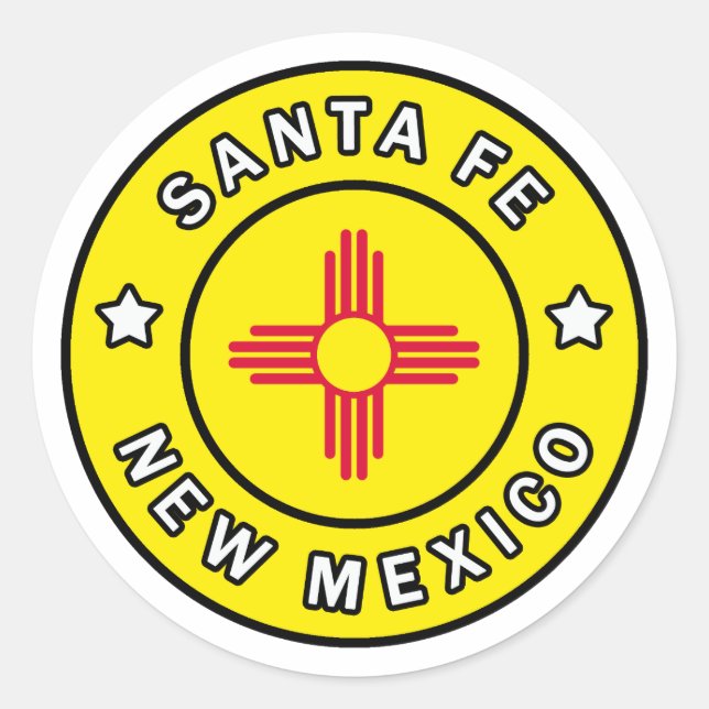 Santa Fe New Mexico Runder Aufkleber (Vorderseite)