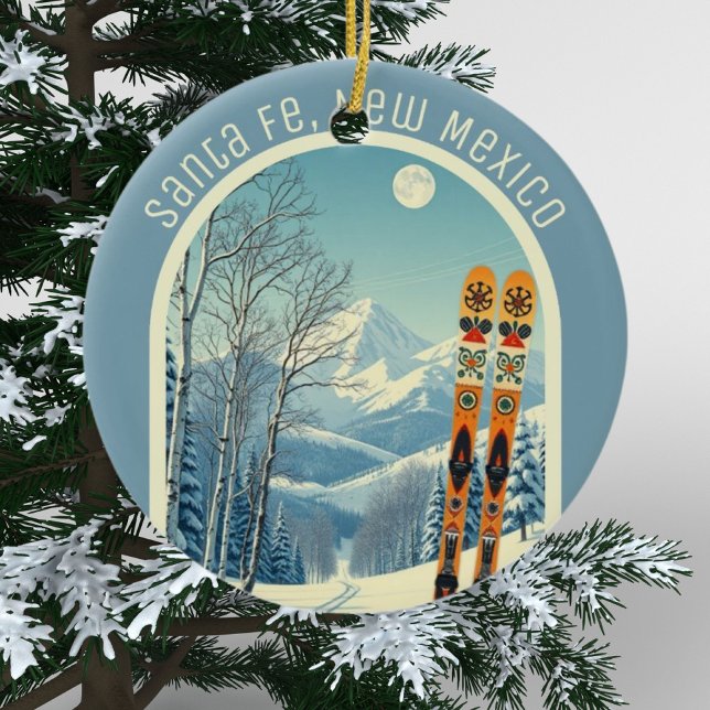 Santa Fe New Mexico ski souvenir  Keramik Ornament (Von Creator hochgeladen)