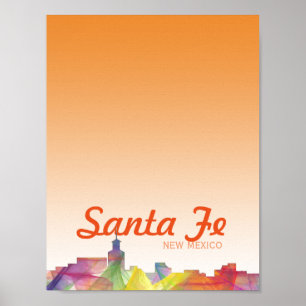 SANTA FE, NEW MEXICO SKYLINE WB1 POSTER