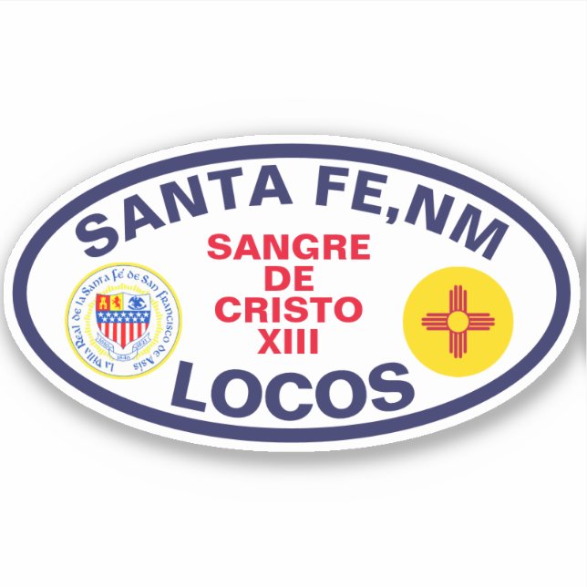 Santa Fe New Mexico Souvenir Sangre de Cristo Aufkleber (Vorderseite)