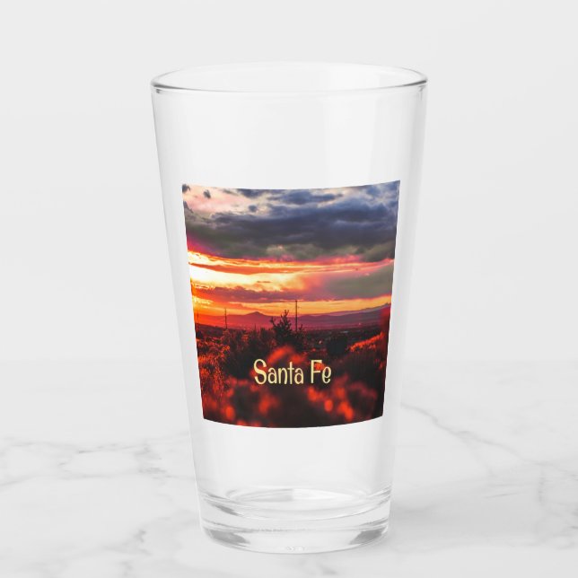 Santa Fe New Mexico Sun Set Glas (Vorderseite)