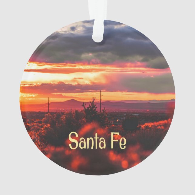 Santa Fe New Mexico Sun Set Ornament (Rückseite)