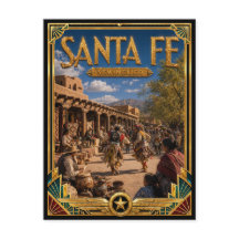 Santa Fe New Mexico Vintage Art Deco Golden Age