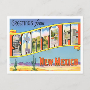 Santa Fe, New Mexico Vintage Große Buchstaben Post Postkarte