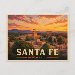 Santa Fe New Mexico Vintage Reise Postkarte