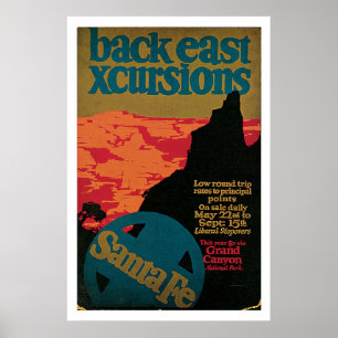 Santa Fe, New Mexico Vintage Travel Poster