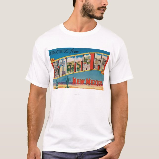 Santa Fe, New Mexiko - große Buchstabe-Szenen 2 T-Shirt (Vorderseite)