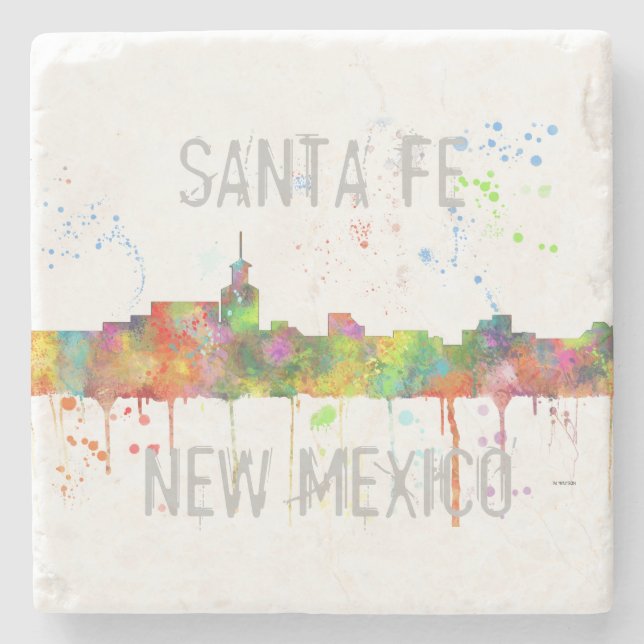 SANTA FE, NEW MEXIKO-SKYLINE STEINUNTERSETZER (Vorderseite)