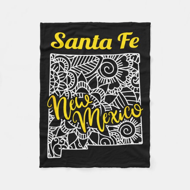 Santa Fe Nm - New Mexico City With Mandala  Fleecedecke (Vorderseite)