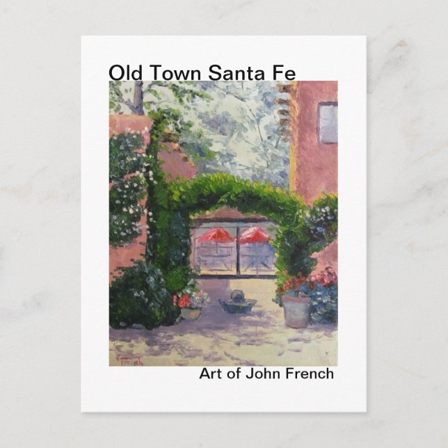 Santa Fe, NM Ölgemälde von John French Postkarte (Vorderseite)