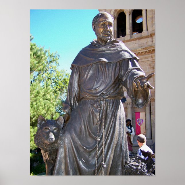 Santa Fe NM St. Francis Kathedrale Statue Poster (Vorne)