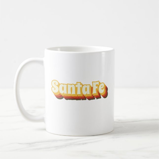 Santa Fe Retro Vintage Text Kaffeetasse (Links)