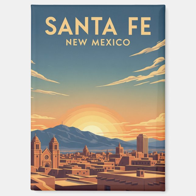 Santa Fe Skyline New Mexico Reise Magnet (Vorderseite)