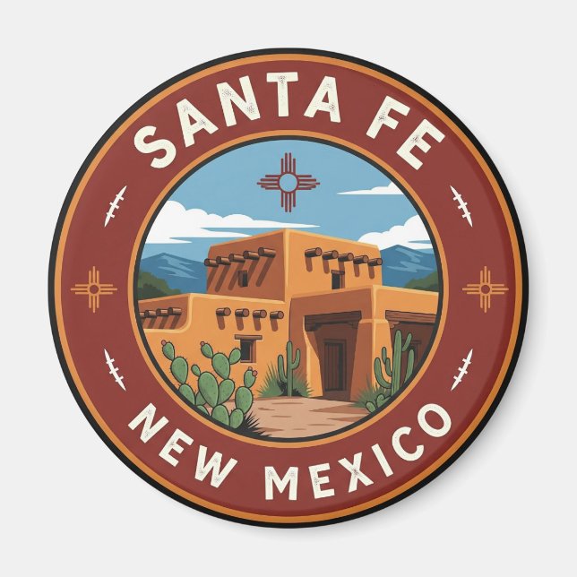Santa Fe Skyline New Mexico Travel Magnet (Vorne)