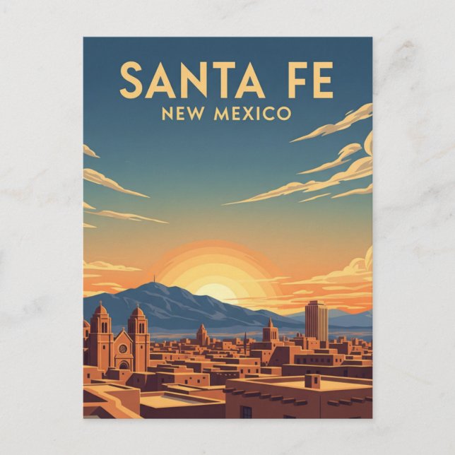 Santa Fe Skyline New Mexico Travel Postkarte (Vorderseite)
