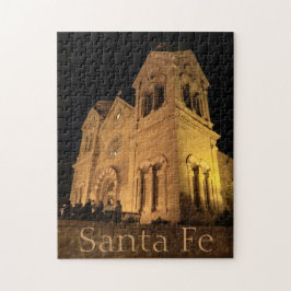 Santa Fe St. Francis Kathedrale in der Nacht Puzzle