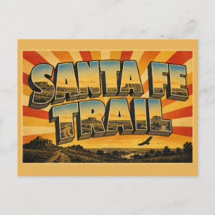 Santa Fe Trail Kansas Prairie Klippen Fluss Kunst Postkarte